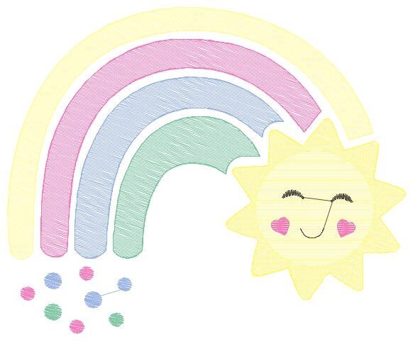 Rainbow embroidery design - Sun embroidery designs machine embroidery pattern - sky embroidery file - kid embroidery rainbow pes download - Marcia Embroidery