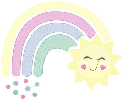 Rainbow embroidery design - Sun embroidery designs machine embroidery pattern - sky embroidery file - kid embroidery rainbow pes download - Marcia Embroidery