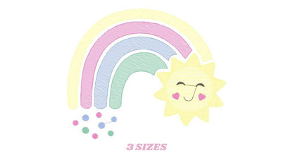 Rainbow embroidery design - Sun embroidery designs machine embroidery pattern - sky embroidery file - kid embroidery rainbow pes download - Marcia Embroidery