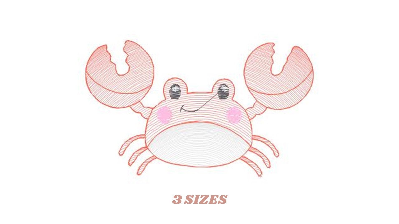 Crab embroidery design - Beach embroidery designs machine embroidery pattern - animal embroidery file - kid sea beach instant download