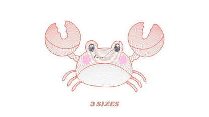 Crab embroidery design - Beach embroidery designs machine embroidery pattern - animal embroidery file - kid sea beach instant download