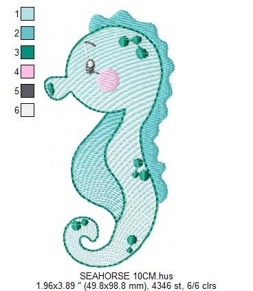 Seahorse embroidery design - Sea Animal embroidery designs machine embroidery pattern - Ocean animal embroidery file - instant download pes