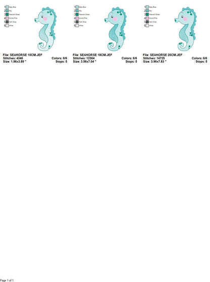 Seahorse embroidery design - Sea Animal embroidery designs machine embroidery pattern - Ocean animal embroidery file - instant download pes