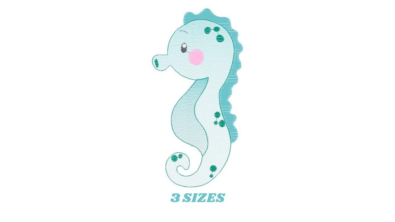 Seahorse embroidery design - Sea Animal embroidery designs machine embroidery pattern - Ocean animal embroidery file - instant download pes