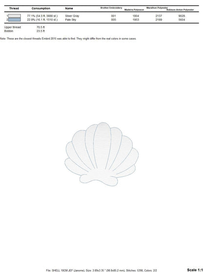 Shell embroidery designs - Deep sea shells embroidery design machine embroidery pattern - Ocean embroidery file - Beach embroidery download - Marcia Embroidery