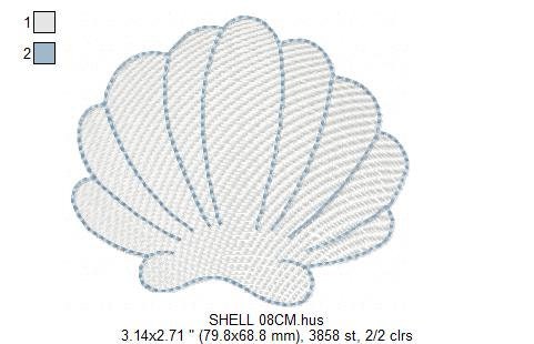 Shell embroidery designs - Deep sea shells embroidery design machine embroidery pattern - Ocean embroidery file - Beach embroidery download - Marcia Embroidery