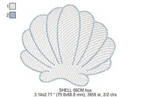 Charger l&#39;image dans la galerie, Shell embroidery designs - Deep sea shells embroidery design machine embroidery pattern - Ocean embroidery file - Beach embroidery download
