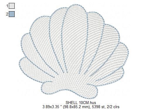 Shell embroidery designs - Deep sea shells embroidery design machine embroidery pattern - Ocean embroidery file - Beach embroidery download - Marcia Embroidery