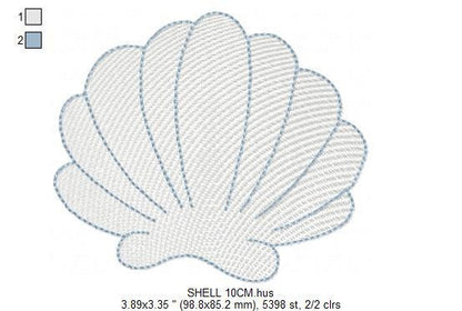 Shell embroidery designs - Deep sea shells embroidery design machine embroidery pattern - Ocean embroidery file - Beach embroidery download - Marcia Embroidery