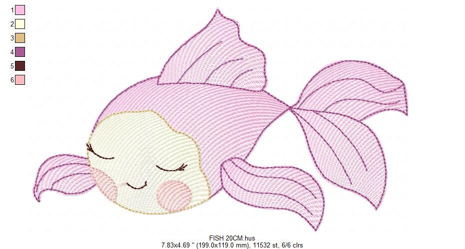 Fish embroidery designs - Ocean animals embroidery design machine embroidery pattern - Sleeping fish embroidery file - delicate sea animals Marcia Embroidery