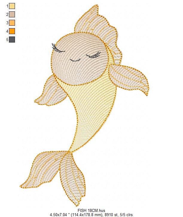 Fish embroidery designs - Sea Ocean animals embroidery design machine embroidery pattern - Carp embroidery file - instant download pes jef Marcia Embroidery