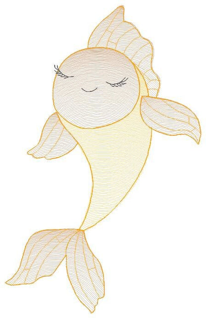 Fish embroidery designs - Sea Ocean animals embroidery design machine embroidery pattern - Carp embroidery file - instant download pes jef Marcia Embroidery