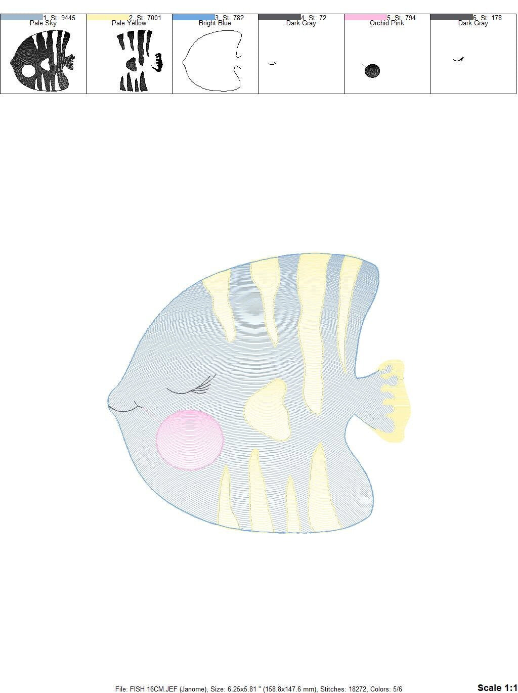 Fish embroidery designs - Ocean animals embroidery design machine embroidery pattern - Sleeping fish embroidery file - delicate sea animals