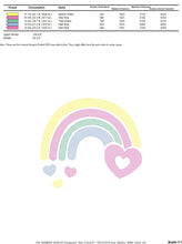 Charger l&#39;image dans la galerie, Rainbow embroidery design - Heart embroidery designs machine embroidery pattern - Baby girls embroidery file - rainbow with hearts pes jef
