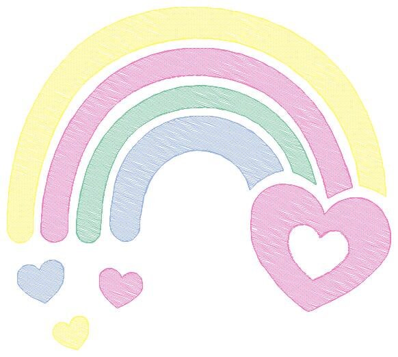 Rainbow embroidery design - Heart embroidery designs machine embroidery pattern - Baby girls embroidery file - rainbow with hearts pes jef Marcia Embroidery