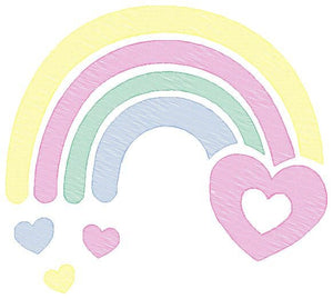 Rainbow embroidery design - Heart embroidery designs machine embroidery pattern - Baby girls embroidery file - rainbow with hearts pes jef