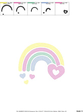 Load image into Gallery viewer, Rainbow embroidery design - Heart embroidery designs machine embroidery pattern - Baby girls embroidery file - rainbow with hearts pes jef
