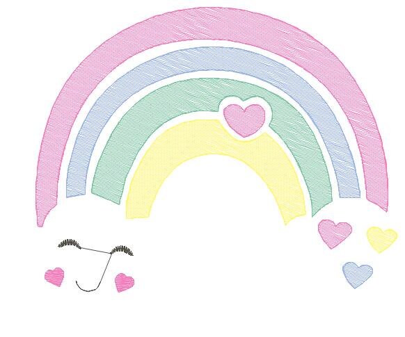 Rainbow embroidery design - Cloud embroidery designs machine embroidery pattern - Baby girls embroidery file - rainbow rippled star heart Marcia Embroidery