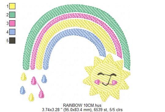 Rainbow embroidery design - Sun embroidery designs machine embroidery pattern - sky embroidery file - kid embroidery rainbow pes download Marcia Embroidery