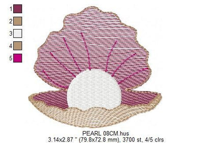 Ocean Pearl embroidery designs - Deep sea shells machine embroidery pattern - Children file - Instant digital download pes jef dst hus vp3 Marcia Embroidery