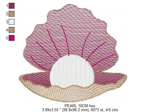 Ocean Pearl embroidery designs - Deep sea shells machine embroidery pattern - Children file - Instant digital download pes jef dst hus vp3 Marcia Embroidery