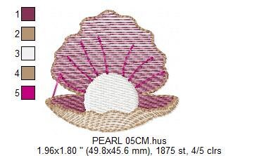 Ocean Pearl embroidery designs - Deep sea shells machine embroidery pattern - Children file - Instant digital download pes jef dst hus vp3 Marcia Embroidery