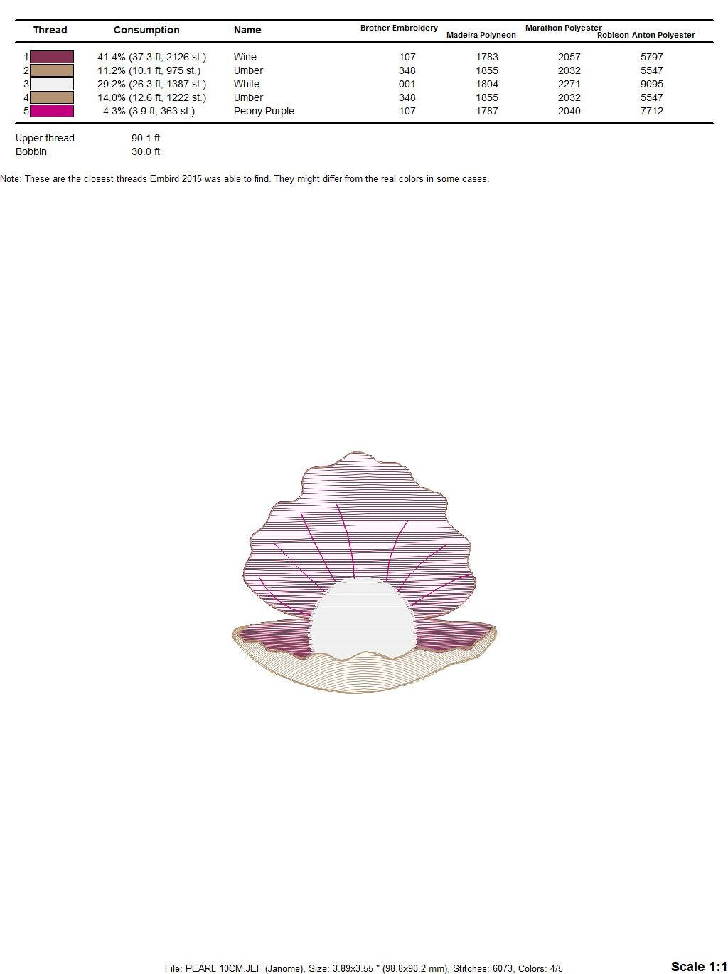 Ocean Pearl embroidery designs - Deep sea shells machine embroidery pattern - Children file - Instant digital download pes jef dst hus vp3 Marcia Embroidery