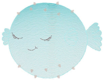Puffer Fish embroidery designs - Ocean animals embroidery design machine embroidery pattern - Sleeping fish embroidery file - sea animals