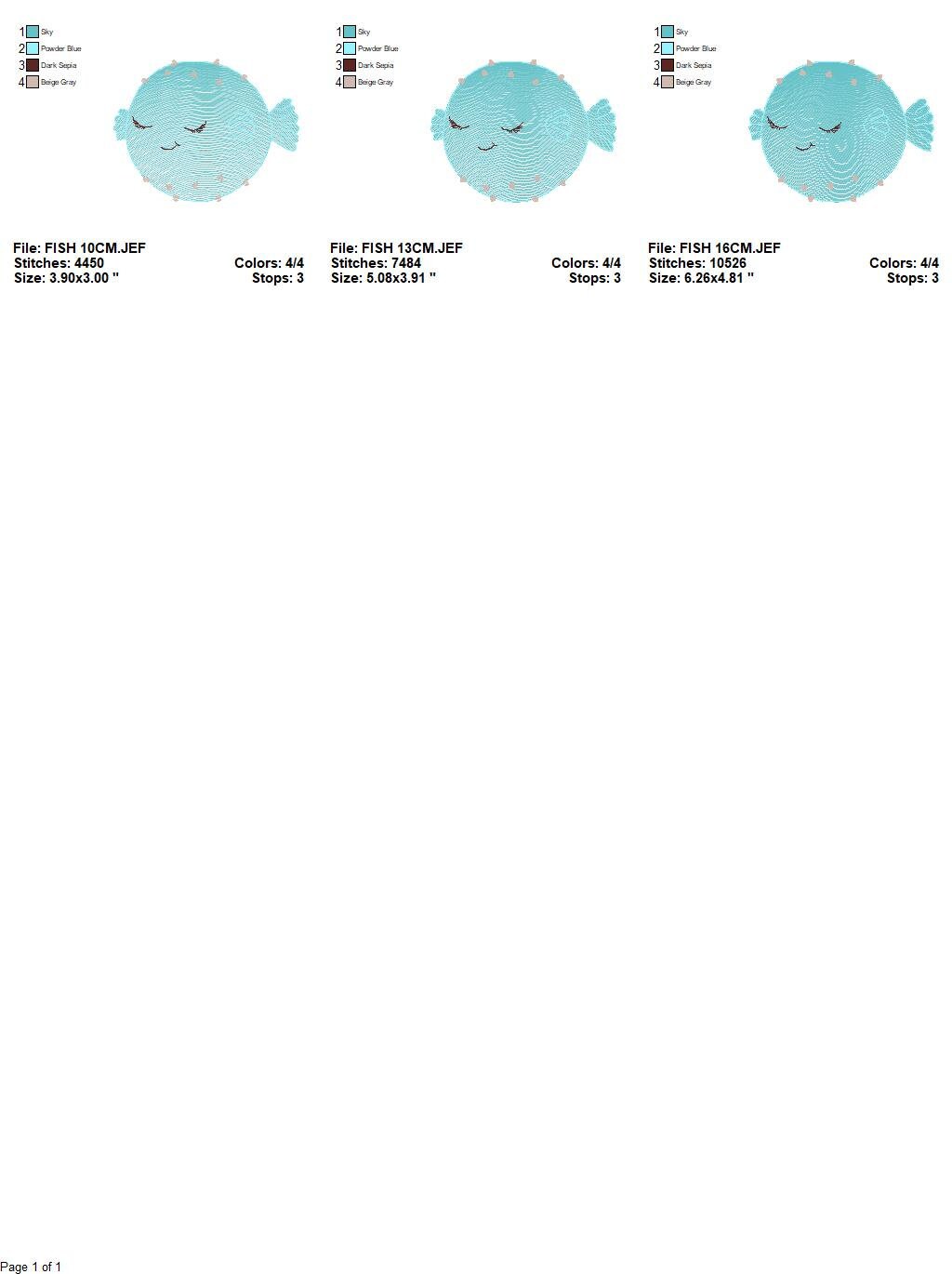 Puffer Fish embroidery designs - Ocean animals embroidery design machine embroidery pattern - Sleeping fish embroidery file - sea animals