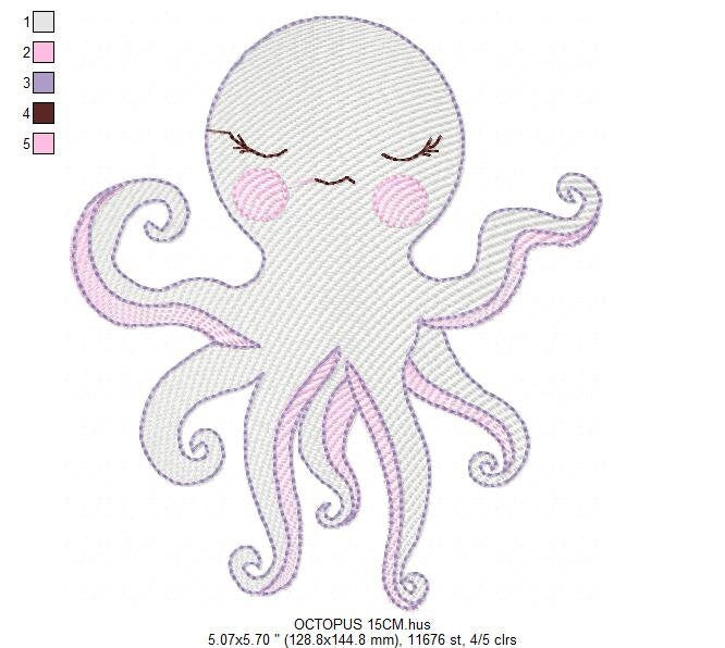 Jellyfish embroidery design - Octopus embroidery designs machine embroidery pattern - Ocean animals embroidery - instant digital download Marcia Embroidery