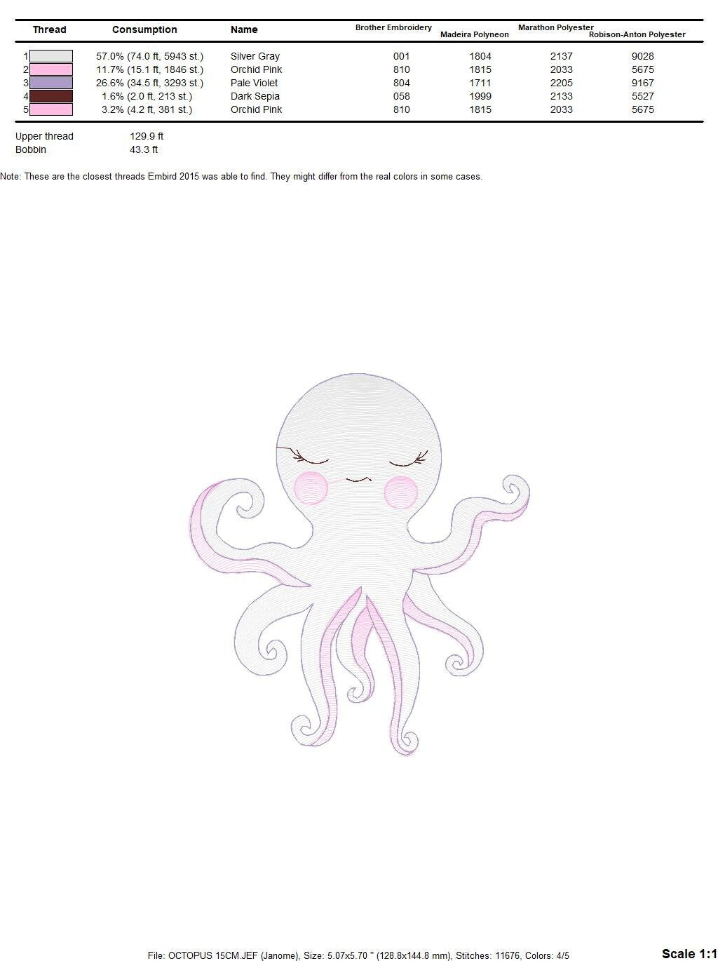 Jellyfish embroidery design - Octopus embroidery designs machine embroidery pattern - Ocean animals embroidery - instant digital download Marcia Embroidery