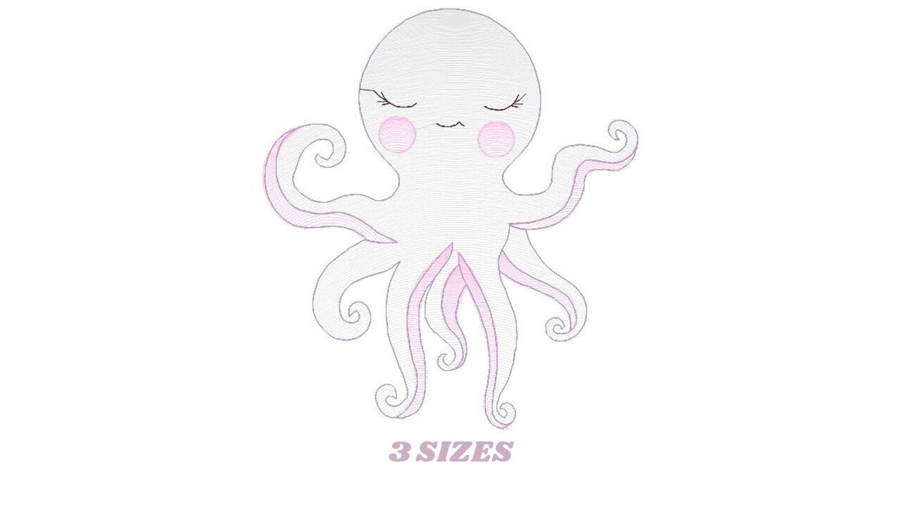 Jellyfish embroidery design - Octopus embroidery designs machine embroidery pattern - Ocean animals embroidery - instant digital download Marcia Embroidery