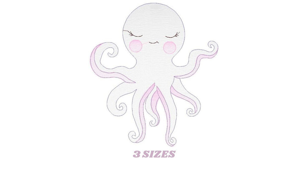 Jellyfish embroidery design - Octopus embroidery designs machine embroidery pattern - Ocean animals embroidery - instant digital download