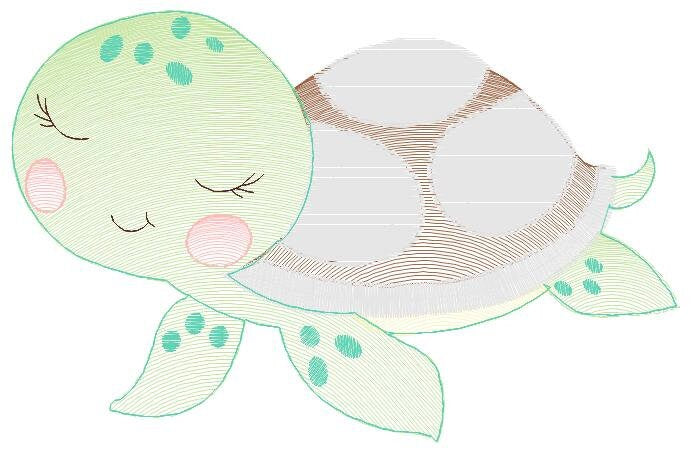 Turtle embroidery designs - Ocean animals embroidery design machine embroidery pattern - Sleeping Turtle embroidery - delicate sea animal