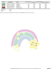 Cargar imagen en el visor de la galería, Rainbow with Stars embroidery design - Rainbow embroidery designs machine embroidery pattern - Baby girl embroidery file - instant download
