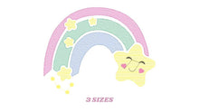 Cargar imagen en el visor de la galería, Rainbow with Stars embroidery design - Rainbow embroidery designs machine embroidery pattern - Baby girl embroidery file - instant download
