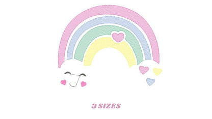 Rainbow embroidery design - Cloud embroidery designs machine embroidery pattern - Baby girls embroidery file - rainbow rippled star heart Marcia Embroidery