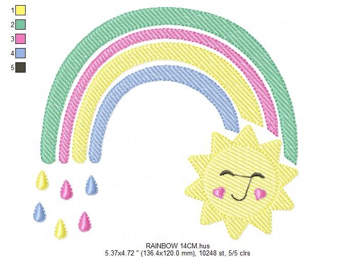 Rainbow embroidery design - Sun embroidery designs machine embroidery pattern - sky embroidery file - kid embroidery rainbow pes download Marcia Embroidery