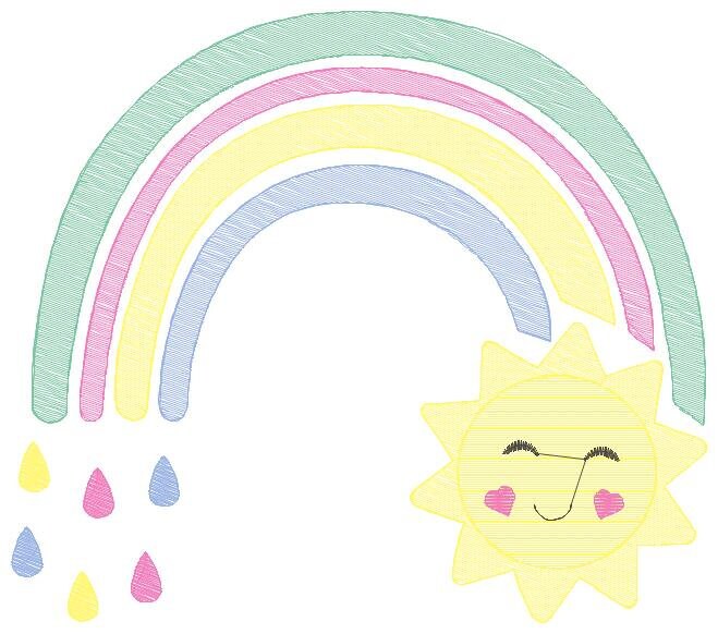Rainbow embroidery design - Sun embroidery designs machine embroidery pattern - sky embroidery file - kid embroidery rainbow pes download Marcia Embroidery