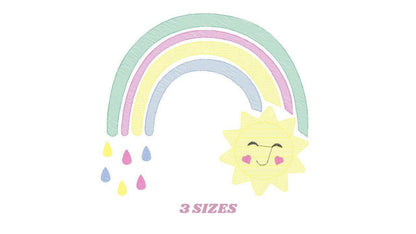Rainbow embroidery design - Sun embroidery designs machine embroidery pattern - sky embroidery file - kid embroidery rainbow pes download Marcia Embroidery