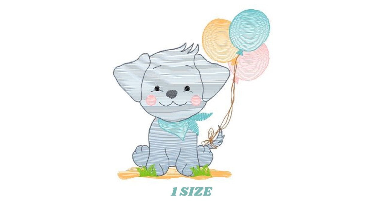 Dogs embroidery designs - Dog embroidery design machine embroidery pattern - Puppy embroidery file -  Birthday embroidery instant download Marcia Embroidery
