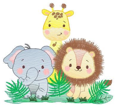 Safari embroidery designs - Animals embroidery design machine embroidery pattern - Elephant embroidery file - Giraffe embroidery Lion design Marcia Embroidery
