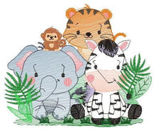 Load image into Gallery viewer, Safari embroidery designs - Animals embroidery design machine embroidery pattern - Elephant embroidery file - zebra embroidery tiger design
