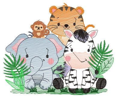 Safari embroidery designs - Animals embroidery design machine embroidery pattern - Elephant embroidery file - zebra embroidery tiger design Marcia Embroidery