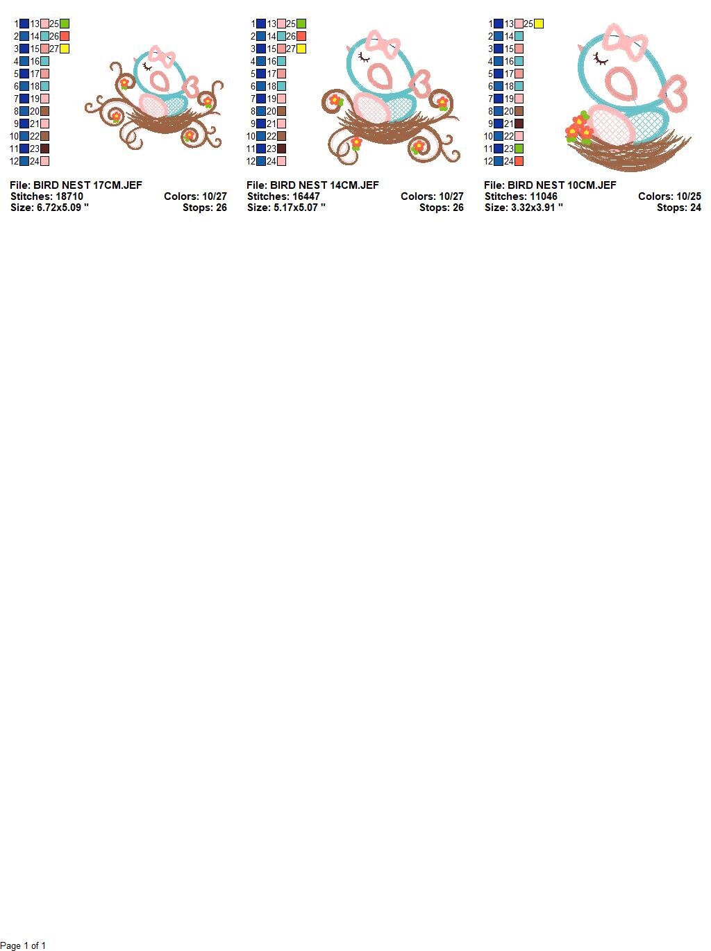 Birds nest embroidery designs - Bird with eggs embroidery design machine embroidery pattern - instant download - bird family applique design