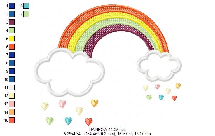 Rainbow embroidery design - Cloud embroidery designs machine embroidery pattern - Sky embroidery file - Nursery cloud digital download pes Marcia Embroidery