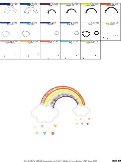 Rainbow embroidery design - Cloud embroidery designs machine embroidery pattern - Sky embroidery file - Nursery cloud digital download pes Marcia Embroidery