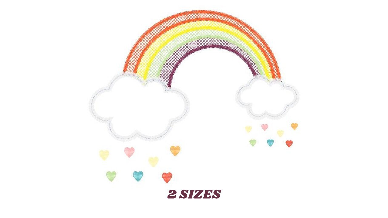 Rainbow embroidery design - Cloud embroidery designs machine embroidery pattern - Sky embroidery file - Nursery cloud digital download pes Marcia Embroidery