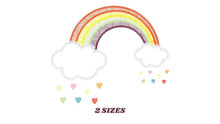 Laden Sie das Bild in den Galerie-Viewer, Rainbow embroidery design - Cloud embroidery designs machine embroidery pattern - Sky embroidery file - Nursery cloud digital download pes
