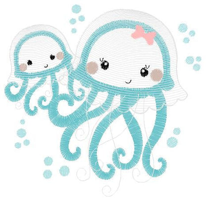 Jellyfish embroidery design - Octopus embroidery designs machine embroidery pattern - Ocean animals embroidery - instant digital download Marcia Embroidery